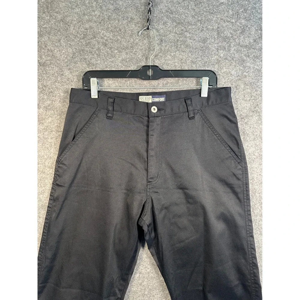 Guess Comfort Mens Black Straight Leg Stretch Trousers Pants M9472074 Size 33